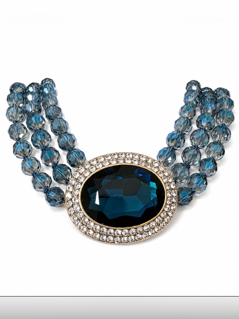 Heidi Daus Montana Crystal Triple Strand Choker Necklace